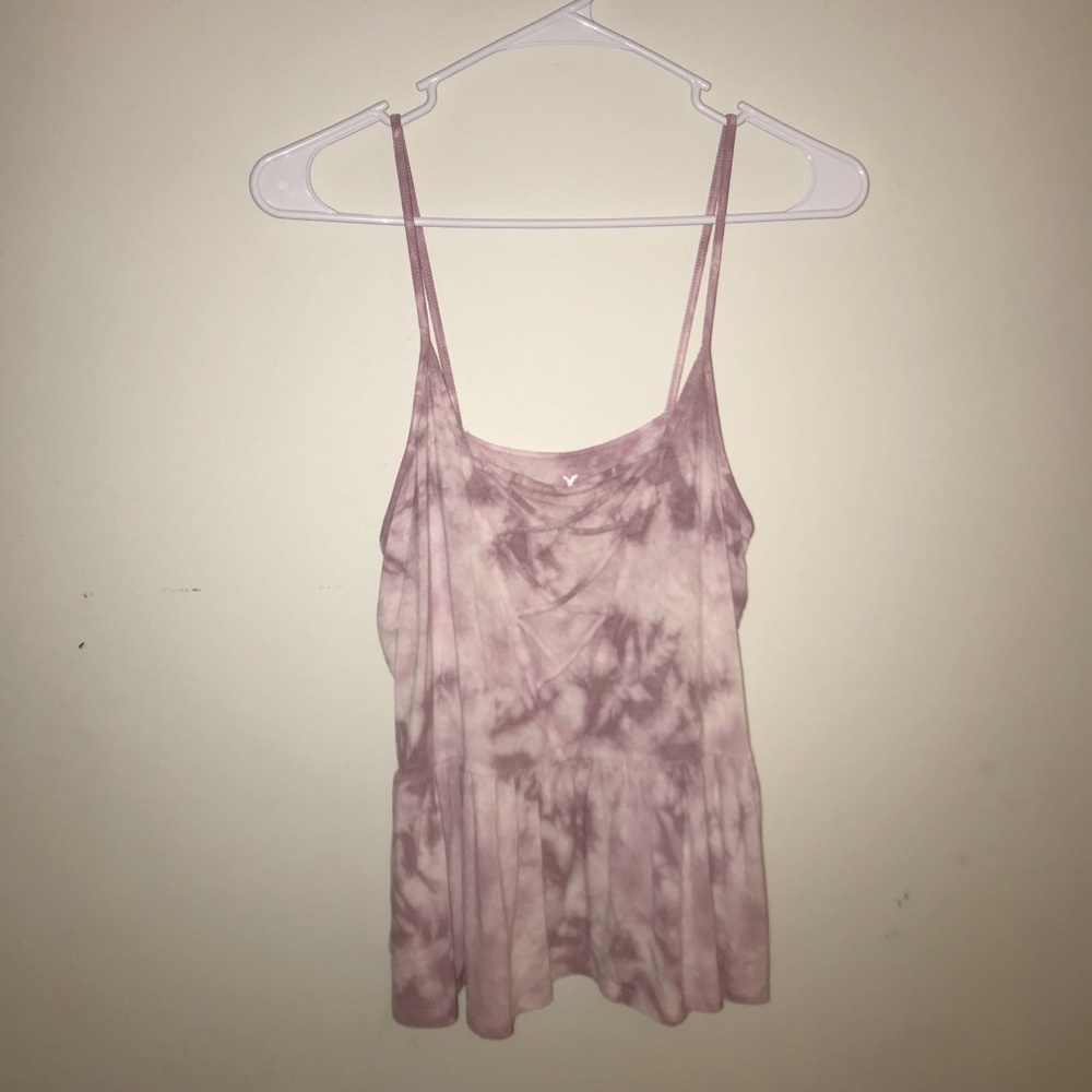 Purple and White Tie-dye Tank Top